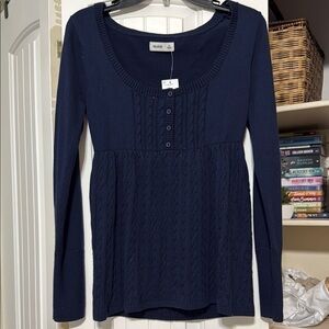 Brand New Hollister Babydoll Sweater in Navy blue size medium